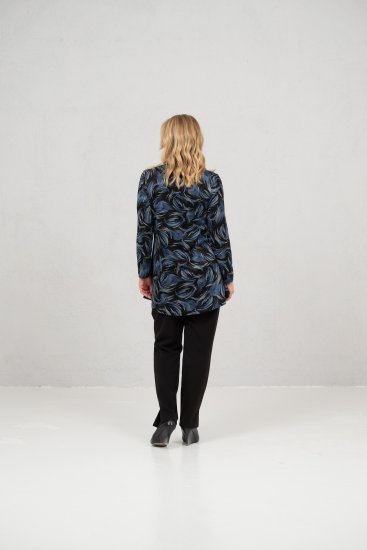 Scandinavian Caramel Swirls Tunic Blue - Natisnjene majice za ženske - 
