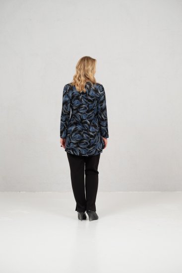 Scandinavian Caramel Swirls Tunic Blue - Natisnjene majice za ženske - 