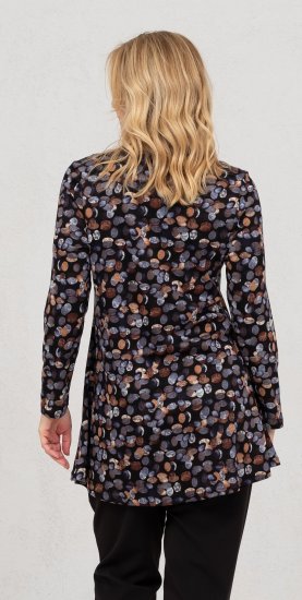Scandinavian Caramel Flower Petals Tunic Copper and Blue - Natisnjene majice za ženske - 