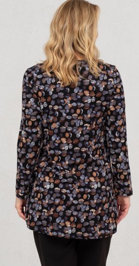 Scandinavian Caramel Flower Petals Tunic Copper and Blue - Natisnjene majice za ženske - 