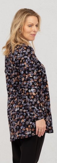 Scandinavian Caramel Flower Petals Tunic Copper and Blue - Natisnjene majice za ženske - 