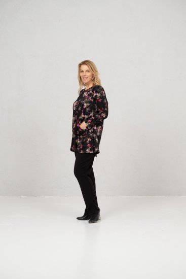 Scandinavian Caramel Flowers Tunic Red and Pink - Natisnjene majice za ženske - 