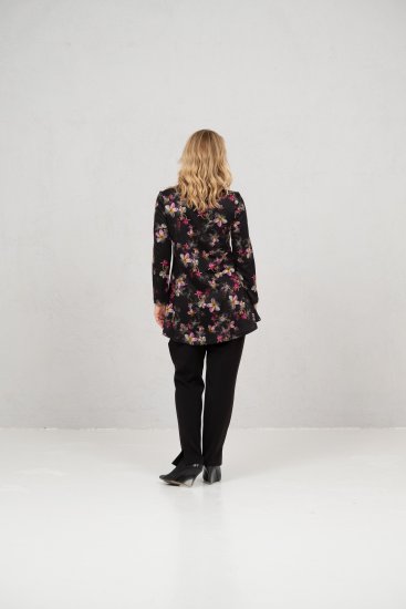 Scandinavian Caramel Flowers Tunic Red and Pink - Natisnjene majice za ženske - 