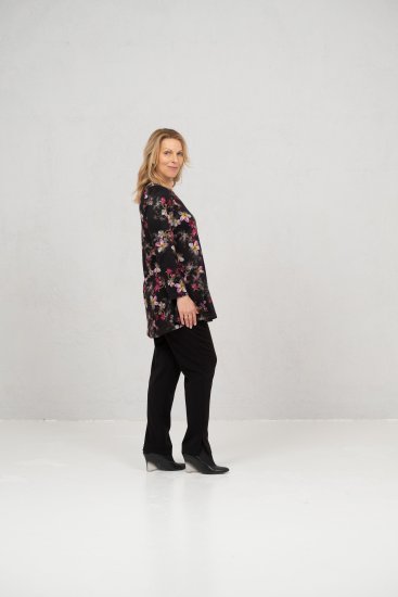 Scandinavian Caramel Flowers Tunic Red and Pink - Natisnjene majice za ženske - 