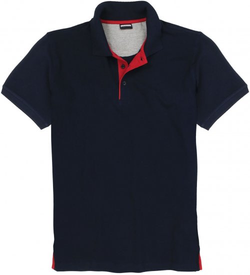Adamo Pablo Comfort fit Polo Shirt Navy - Polo majice - Moške Polo Majice za Močnejše Postave