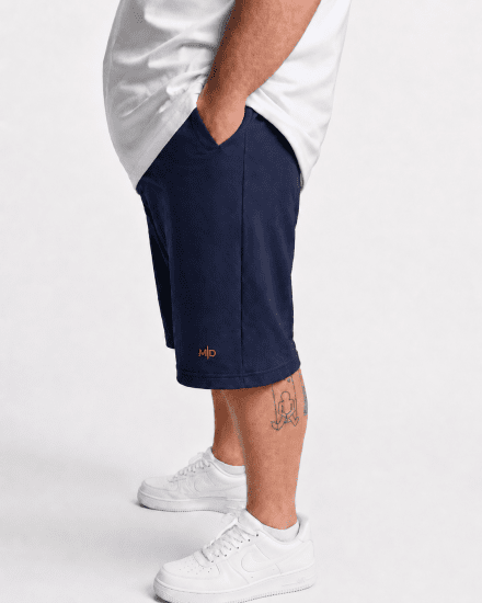 Motley Denim Paris Sweatshorts Dark Indigo - Trenirke & kratke trenirke - Moške Trenirke za Močnejše Postave
