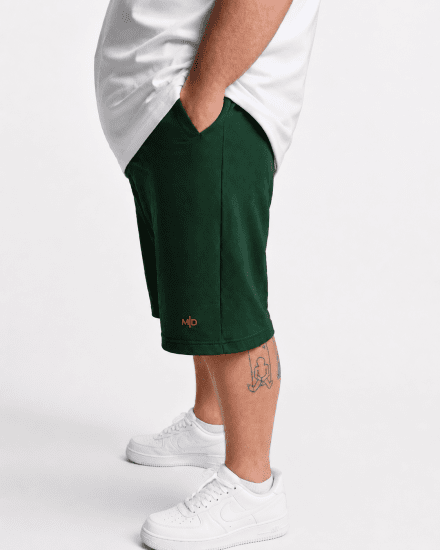 Motley Denim Paris Sweatshorts Racing Green - Trenirke & kratke trenirke - Moške Trenirke za Močnejše Postave