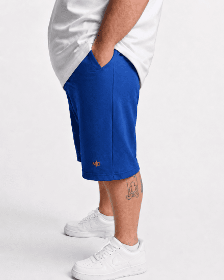 Motley Denim Paris Sweatshorts Royal Blue - Trenirke & kratke trenirke - Moške Trenirke za Močnejše Postave