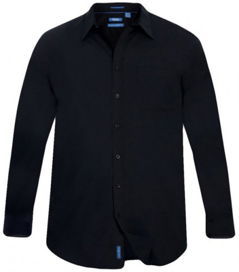 D555 Corbin Easy Iron-Shirt Black - Srajce - Moške srajce za Močnejše Postave