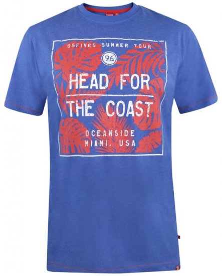 D555 Arizona T-shirt Blue - Kratke Majice - Moške kratke majice za močnejše postave