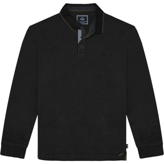 Double Outfitters PS-3098 Polo Shirt Print Black - Polo majice - Moške Polo Majice za Močnejše Postave
