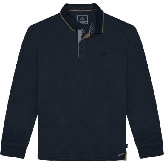 Double Outfitters PS-3098 Polo Shirt Print Navy - Polo majice - Moške Polo Majice za Močnejše Postave