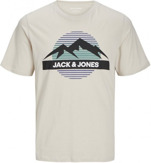 Jack & Jones PEAK T-Shirt Gray - Kratke Majice - Moške kratke majice za močnejše postave