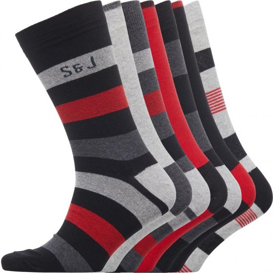 Smith & Jones Red line 7-pack Socks - Spodnje perilo & kopalne hlače - Moško Spodnje Perilo za močnejše postave