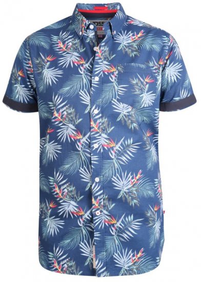 D555 Reuben Hawaii Shirt Navy - Srajce - Moške srajce za Močnejše Postave