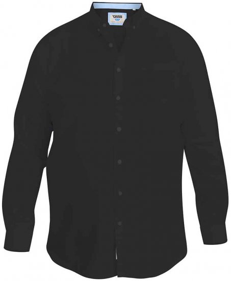 D555 Richard Long Sleeve Oxford Shirt Black - Srajce - Moške srajce za Močnejše Postave