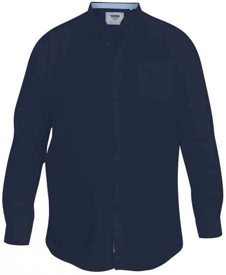 D555 Richard Long Sleeve Oxford Shirt Navy - Srajce - Moške srajce za Močnejše Postave