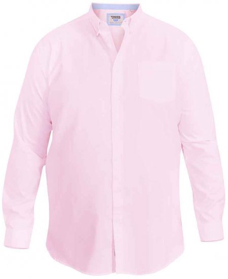 D555 Richard Long Sleeve Oxford Shirt Pink - Srajce - Moške srajce za Močnejše Postave