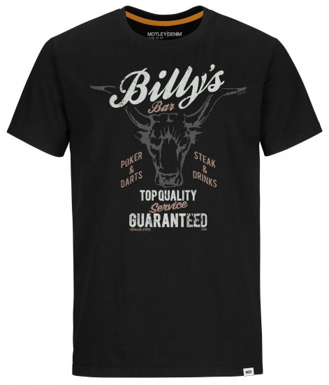 Motley Denim Ripon T-Shirt Black - Kratke Majice - Moške kratke majice za močnejše postave