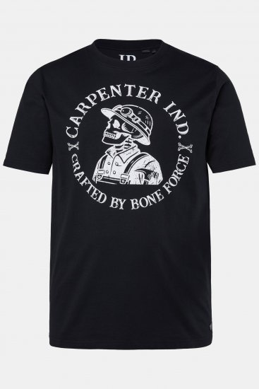 JP1880 T-Shirt Chest Print Bone Force Black - Kratke Majice - Moške kratke majice za močnejše postave