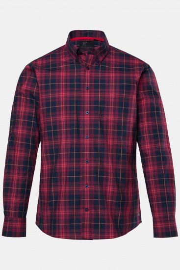 JP1880 Checked Shirt Long Sleeve Red - Srajce - Moške srajce za Močnejše Postave