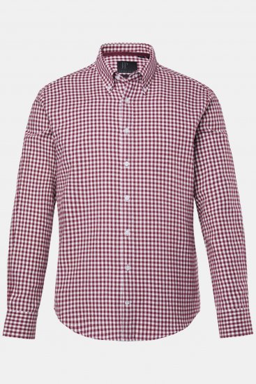 JP1880 Checked Flannel Shirt Long Sleeve Light Red - Srajce - Moške srajce za Močnejše Postave