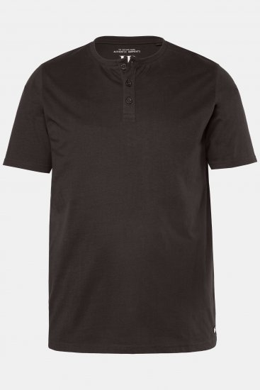 JP1880 Henley Basic T-Shirt with Buttons Brown - Kratke Majice - Moške kratke majice za močnejše postave