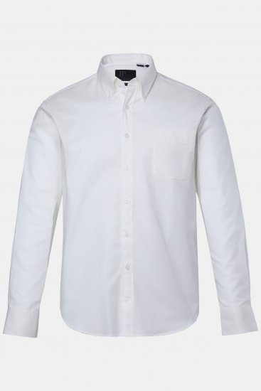 JP1880 Oxford Shirt Flexnamic Long Sleeve Snow White - Srajce - Moške srajce za Močnejše Postave