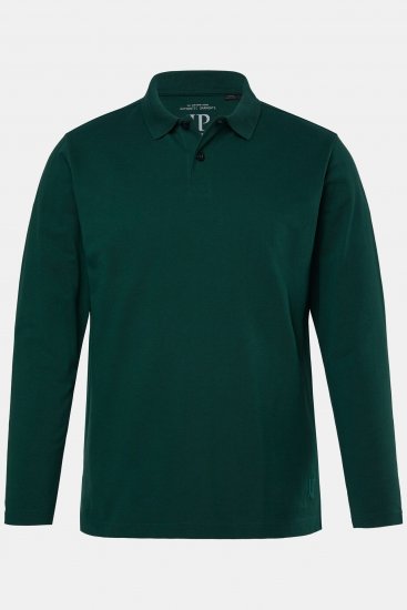 JP1880 Polo Shirt Long Sleeve Pique Dark Green - Polo majice - Moške Polo Majice za Močnejše Postave