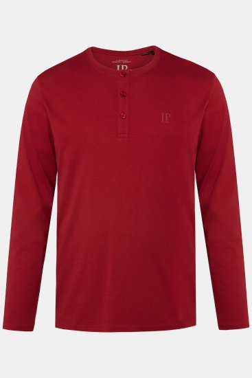 JP1880 Henley T-shirt Long Sleeve Red - Kratke Majice - Moške kratke majice za močnejše postave
