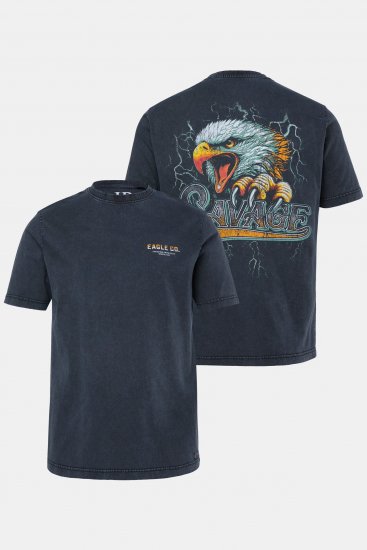 JP1880 T-Shirt Short Sleeve Back Print Vintage Black - Kratke Majice - Moške kratke majice za močnejše postave