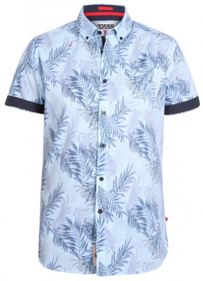 D555 Santana Hawaii Shirt Sky Blue - Srajce - Moške srajce za Močnejše Postave