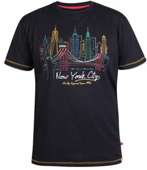 D555 Shelby T-shirt Black - Kratke Majice - Moške kratke majice za močnejše postave