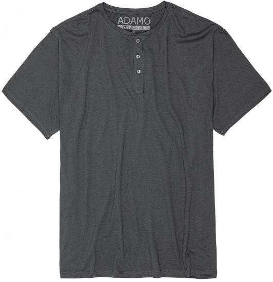 Adamo Silas Regular fit Serafino T-shirt Charcoal - Kratke Majice - Moške kratke majice za močnejše postave