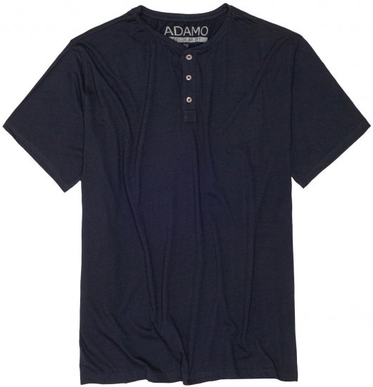 Adamo Silas Regular fit Serafino T-shirt Navy - Kratke Majice - Moške kratke majice za močnejše postave