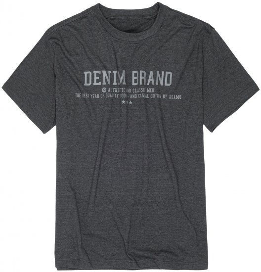 Adamo Simon Regular fit Printed T-shirt Charcoal - Kratke Majice - Moške kratke majice za močnejše postave