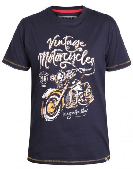 D555 Slater T-shirt Navy - Kratke Majice - Moške kratke majice za močnejše postave