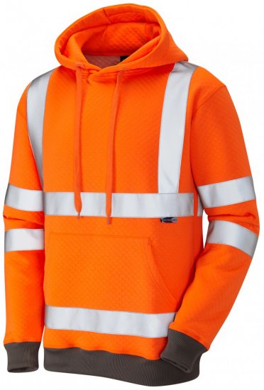 Leo Goodleigh Hooded Sweatshirt Hi-Vis Orange - Delovne obleke - Delovne Obleke Močnejše postave