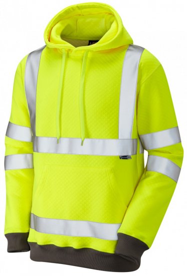 Leo Goodleigh Hooded Sweatshirt Hi-Vis Yellow - Delovne obleke - Delovne Obleke Močnejše postave