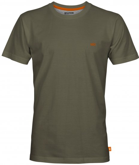 Motley Denim Stockholm T-shirt Dark Khaki - Kratke Majice - Moške kratke majice za močnejše postave