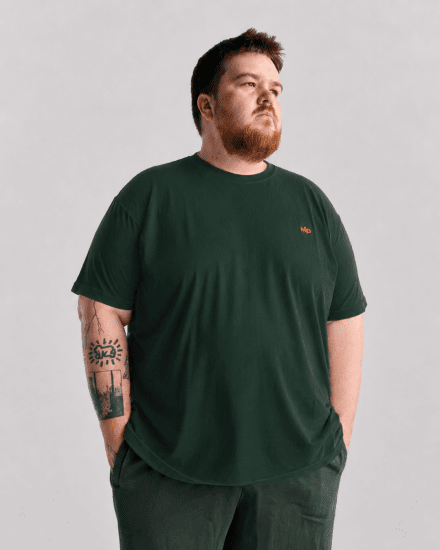 Motley Denim Stockholm T-shirt Racing Green - Kratke Majice - Moške kratke majice za močnejše postave