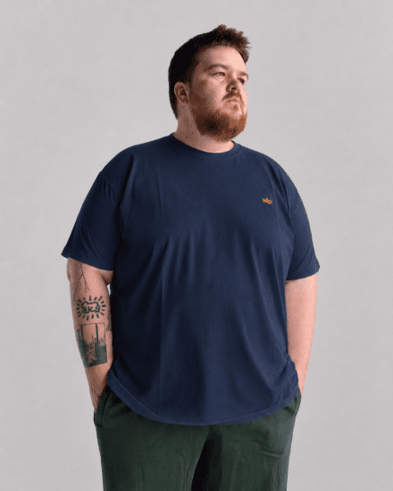 Motley Denim Stockholm T-shirt Dark Indigo - Kratke Majice - Moške kratke majice za močnejše postave
