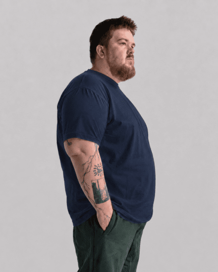Motley Denim Stockholm T-shirt Dark Indigo - Kratke Majice - Moške kratke majice za močnejše postave