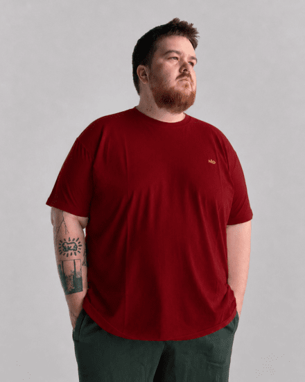 Motley Denim Stockholm T-shirt Red - Kratke Majice - Moške kratke majice za močnejše postave