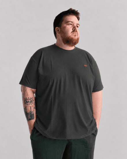 Motley Denim Stockholm T-shirt Charcoal - Kratke Majice - Moške kratke majice za močnejše postave