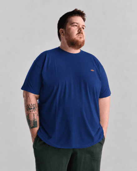 Motley Denim Stockholm T-shirt Royal Blue - Kratke Majice - Moške kratke majice za močnejše postave