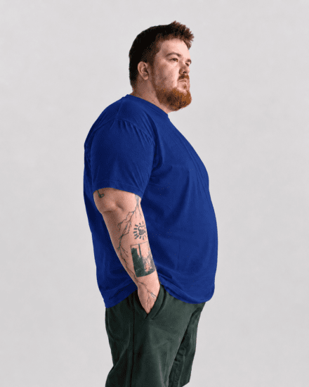 Motley Denim Stockholm T-shirt Royal Blue - Kratke Majice - Moške kratke majice za močnejše postave