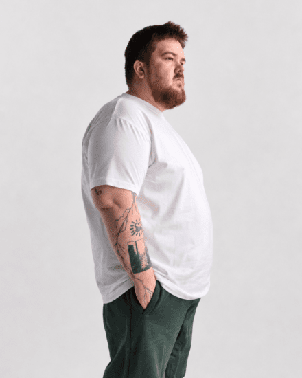 Motley Denim Stockholm T-shirt White - Kratke Majice - Moške kratke majice za močnejše postave