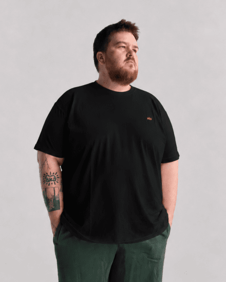 Motley Denim Stockholm T-shirt Black - Kratke Majice - Moške kratke majice za močnejše postave
