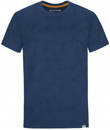 Motley Denim Sutton T-shirt Dark Indigo - Kratke Majice - Moške kratke majice za močnejše postave